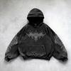 Худи в стиле ретро-готики RogueWave с графическим принтом, хип-хоп, для мужчин, Y2k, гранж, панк, повседневный, свободный пуловер, женская уличная толстовка с капюшоном