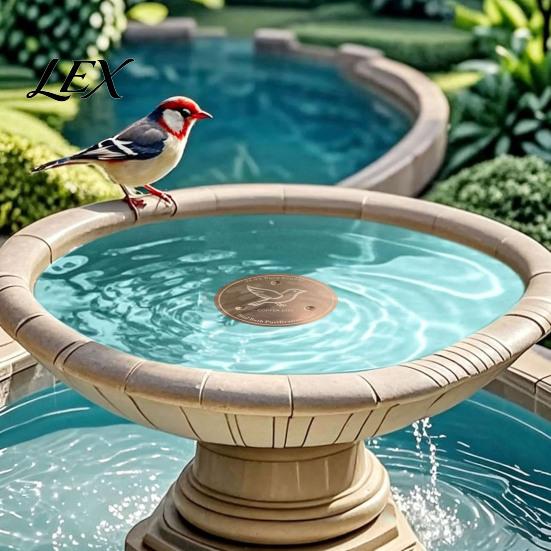 Water Sanitizer for Backyard Bird Baths Bath Copper Disc, Purifier Pure 3 Point Maintenance Tool Support, 4 Inch Purification Disc Outdoor Garden