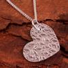 Silver Charm Heart Shape Necklace 100% 925 Sterling Silver Handmade Women Jewelry