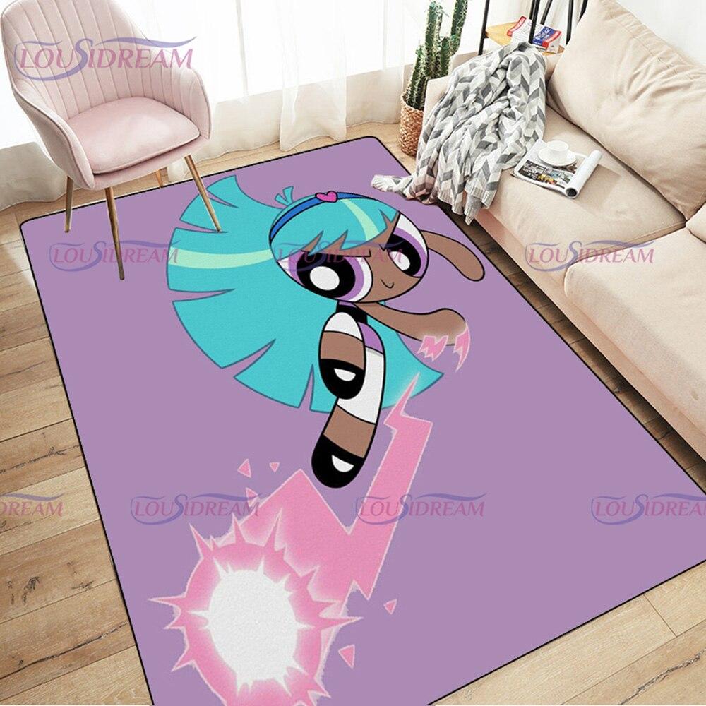Ковер с героями мультфильмов «Крутые девчонки» с принтом для гостиной, спальни, декор, ковер для ванной комнаты, нескользящий ковер, напольный коврик, коврик в прихожей