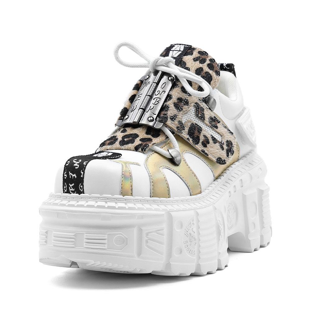 Летние готические панк-рок ботинки на платформе кожа металл мотоциклетные ботинки-танки для мужчин женщин