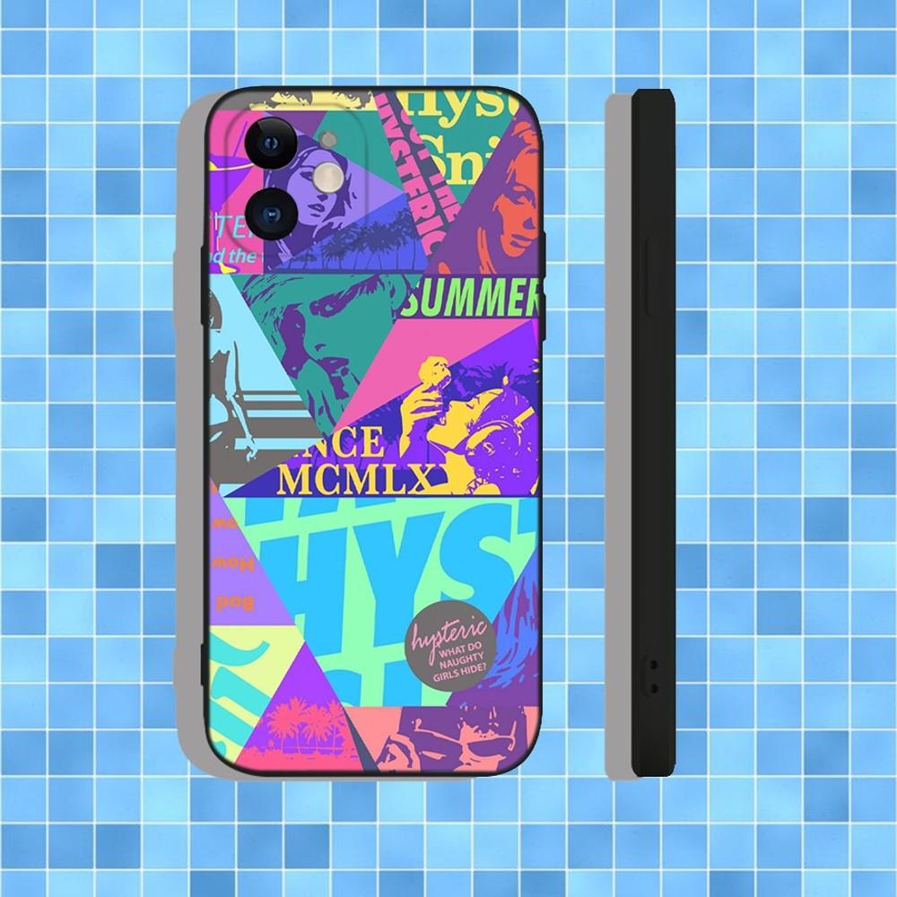 Японский чехол Hysteric Glamour для iPhone 16, 15, 14, 13, 12, 11, Pro, Max, Plus, X, XS, XR, SE, 8, 7, Mini, Мягкий силиконовый черный чехол