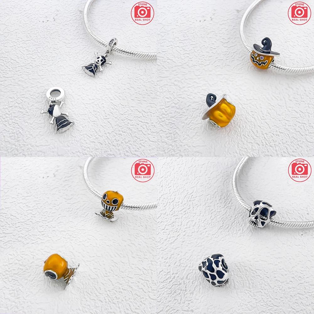 Original Copper Purple Magic Hat Pendant Pumpkin Skull Head Beads Fit Bracelet Women Jewelry Diy Gift Accessory Making