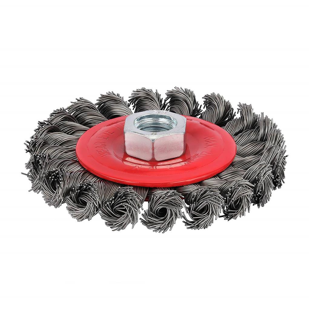 Щетка из витой проволоки с резьбовым хвостовиком, узловая, износостойкая, угловая, скрученная, гофрированная, инструменты для удаления ржавчины для наружных работ