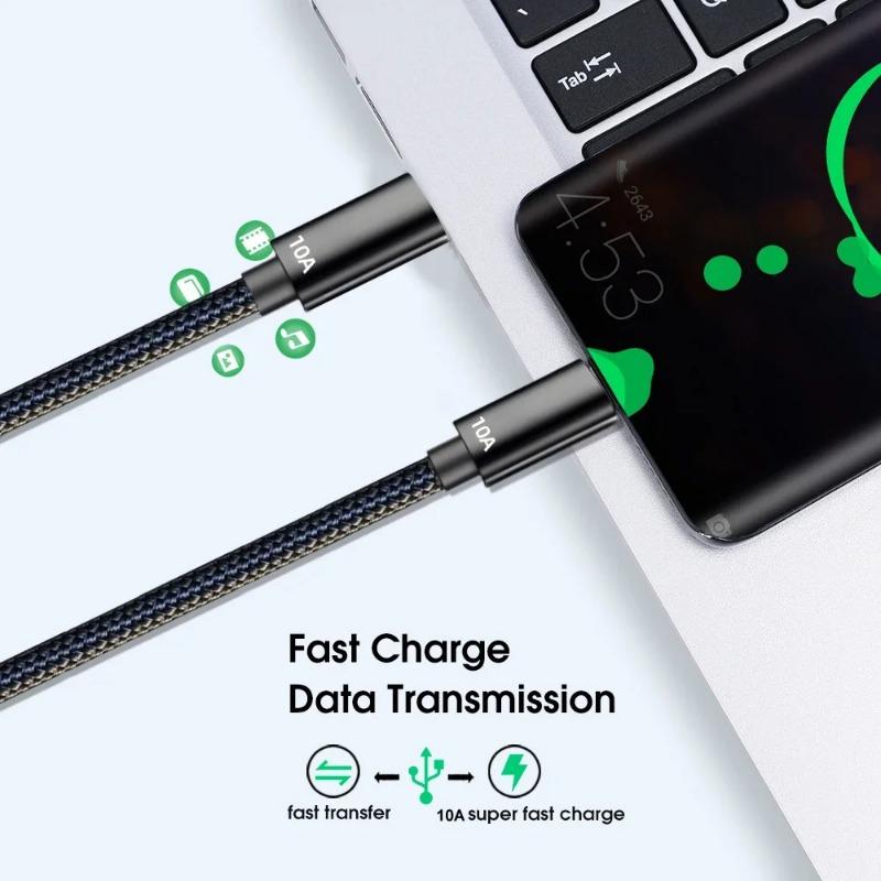 120 Вт 10 А быстрое зарядное устройство PD Dual USB C - Type C кабель для зарядки высокоскоростной передачи данных шнур для iPhone Samsung Mi Data шнур