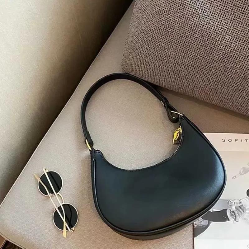 Women Bag Designer Clutch Handbags Solid Leather Underarm Shoulder Bag Casual Female Shopper Tote Hobos Bags