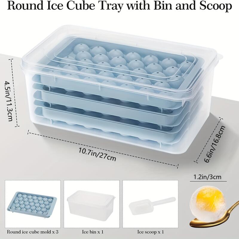32 Ice Boll Hockey PP Mold Frozen Whiskey Ball Popsicle Ice Cube Form Box Lollipop Making Gifts Kitchen Tools Accessories