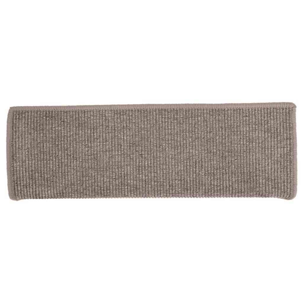 Step Mats 15 pcs 65 x 21 x 4 cm Dark Beige Rectangular Edge