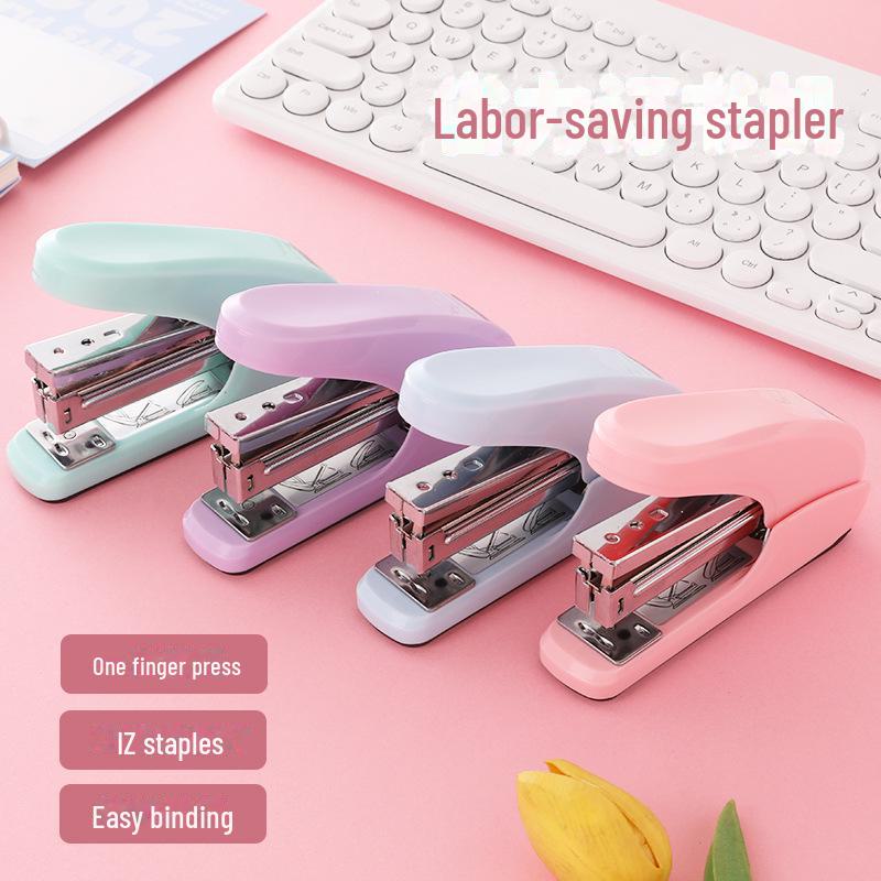 Colorful Mini Portable Stapler for Students - Labor-Saving Handheld Design