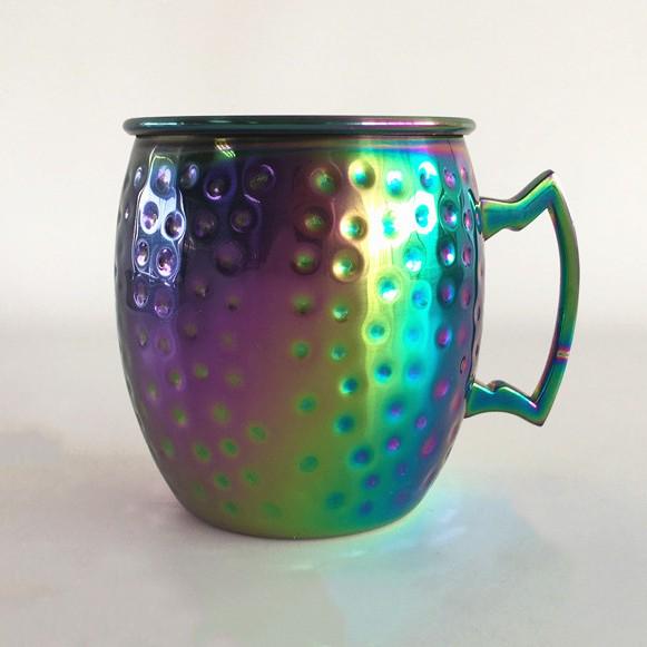 Медная кружка для Moscow Mule, нержавеющая сталь 304, чеканный дизайн, бокал для вина и коктейлей