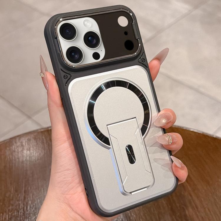 Shockproof Lens Cover Magnetic Phone Case for iPhone 18, Hidden Kickstand TPU Acrylic Protective Cover