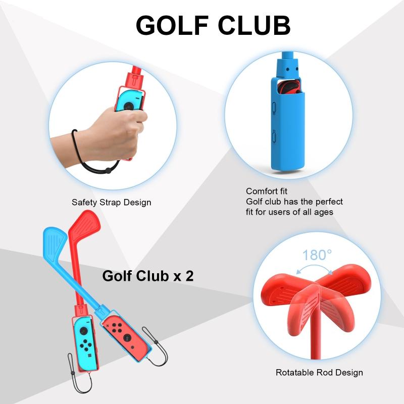 Набор спортивных аксессуаров 12 в 1 для Switch OLED 2022 для контроллера Switch с накладками, теннисными ракетками, фитнес-ремнем для ноги, мечом