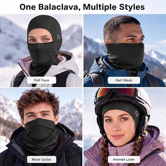 Adult & Kids Ski Balaclava, Windproof Thermal Full Face Neck Cover, Stretch Ski Mask Helmet Liner for Skiing Snowboarding Cycling