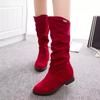 Winter Women's Boots Fashion Frosted Mid-calf Women's Boots Low Heel Plus Velvet Knight Boots for Women