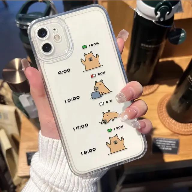 Чехол для телефона с милым мультяшным капибарой для Iphone 12 13 11 14 15 Pro Max X XS MAX XR 7 8Plus SE2, мягкий чехол с забавной парой животных, чехлы