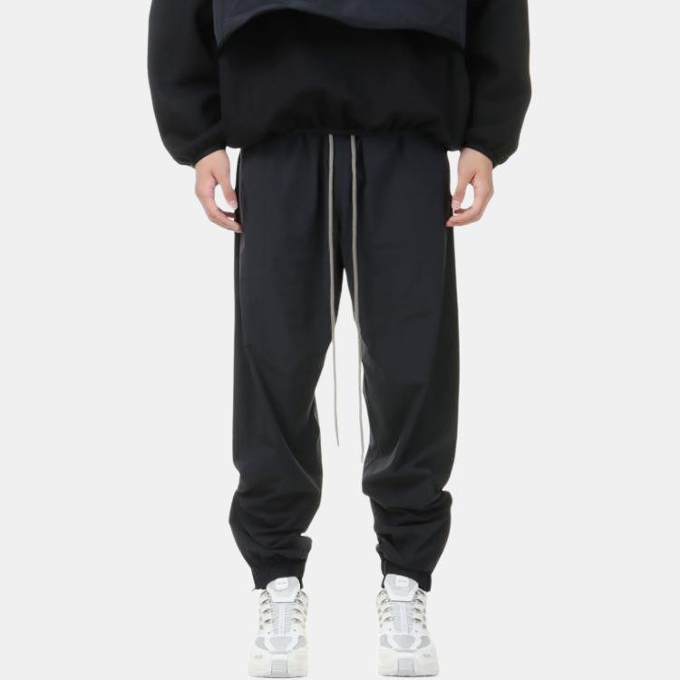 Fear Of God Essentials Summer 2024 SS24 NYLON TRACK PANT Solid Color Lace Up Elastic Cuff Pocket American Fleece Lined 130SU242160F