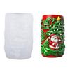 Santa Embossed Cylinder Silicone Candle Mould Food Grade Silicone For Making Candle Soap Chocolate Holiday Decoration