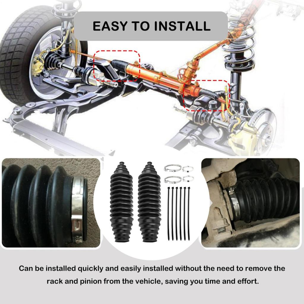 Steering Rack Boots, Compatible Steering Rack, 12 Pieces Front Steering Rack Boots Silicone Bellows