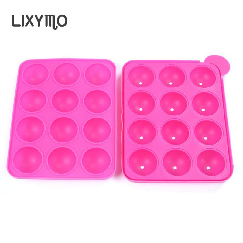 Silicone Molds 8 Units 12 Units 1 Set Holes Round Ball Cake Pop DIY Lollipop Tray Moulds Set Baking
