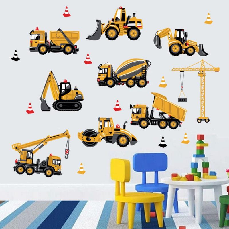 Tractor Engineering Car Pattern Children Room Decoration Cute Kindergarten Wall Decoration Stickers