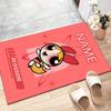 Custom The Powerpuff Girls Mat Personalized Name, Polyester Washable Indoor Entryway Rug, Gift for Christmas, Easter, Thanksgiving Day