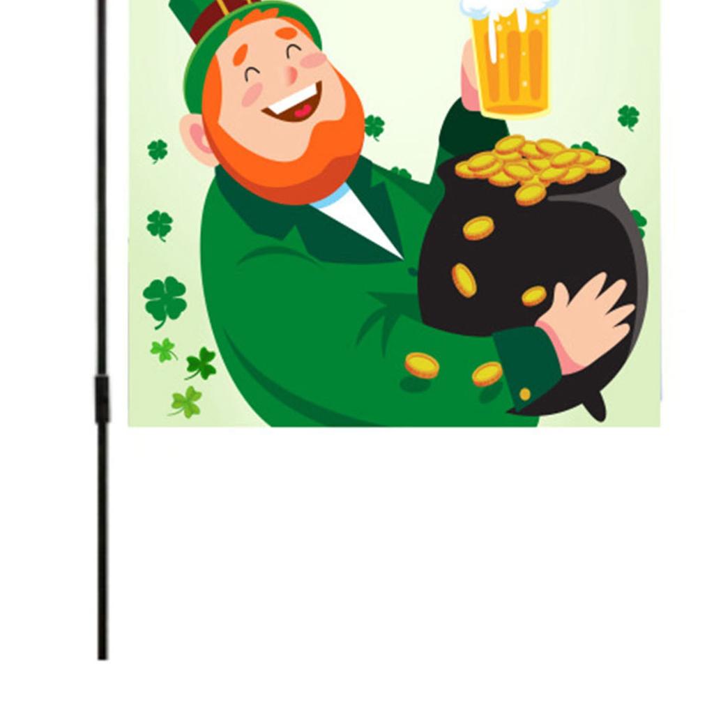 Флаг ко Дню Святого Патрика, двухсторонний декоративный, машинная стирка, ирландский садовый флаг для газона и двора