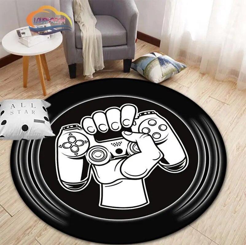 3D игровой контроллер круглый ковер, коврик для гостиной, спальни, детской комнаты, круговая игровая декорация подарок