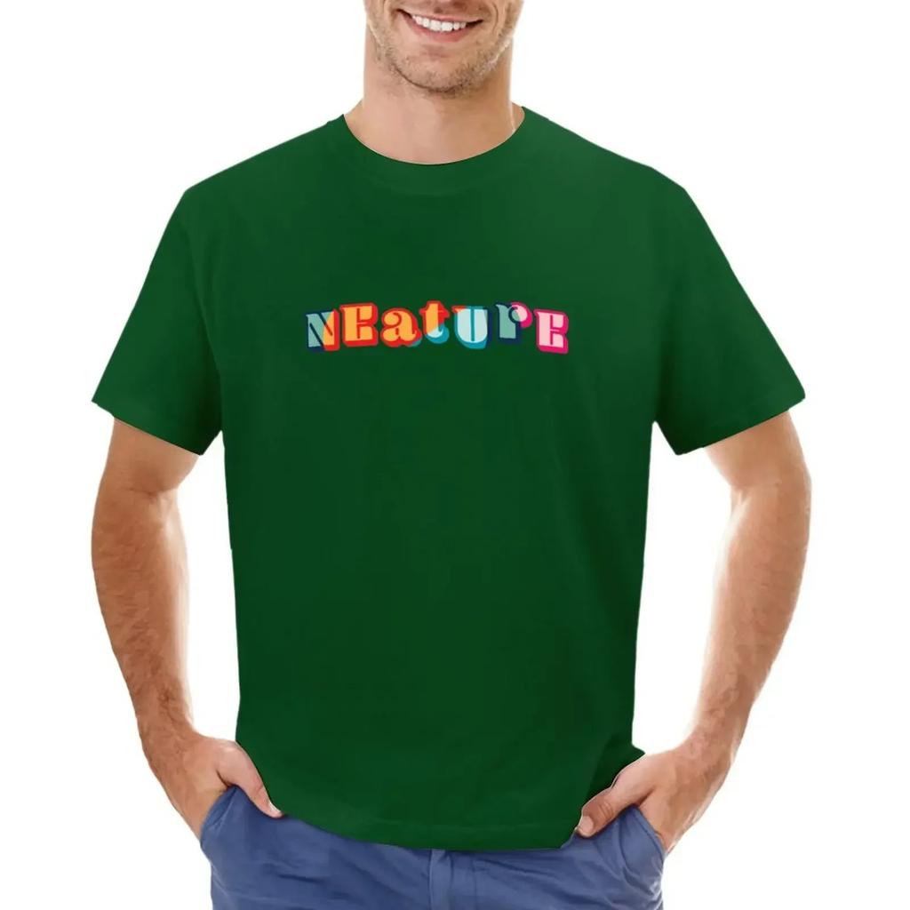 Neature T-shirt plus sizes vintage slim fit t shirts for men