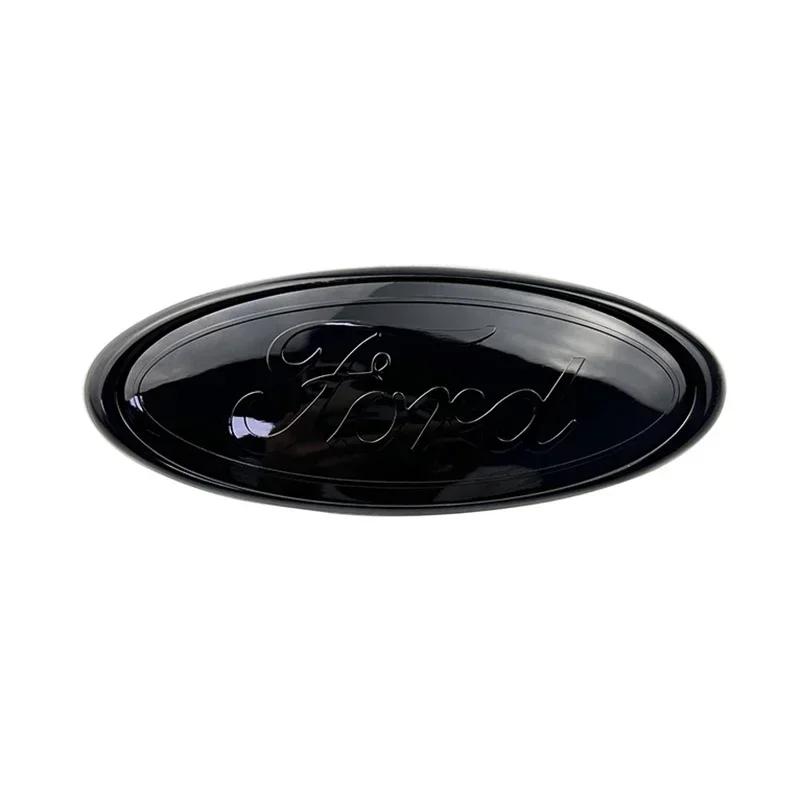 New 2026 Car Sticker 14.6x5.7cm Emblem Car Front Cover Grille Badge for Ford Kuga Focus Ranger Mustang Mondeo Fiesta Explorer Tr