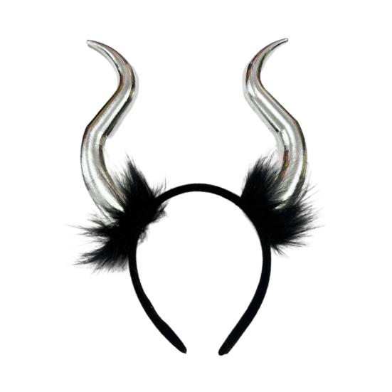 Halloween Devil Horns Plush Headband Cosplay Gothic Hair Hoop Dress Up Accessories Party Outfits Headband