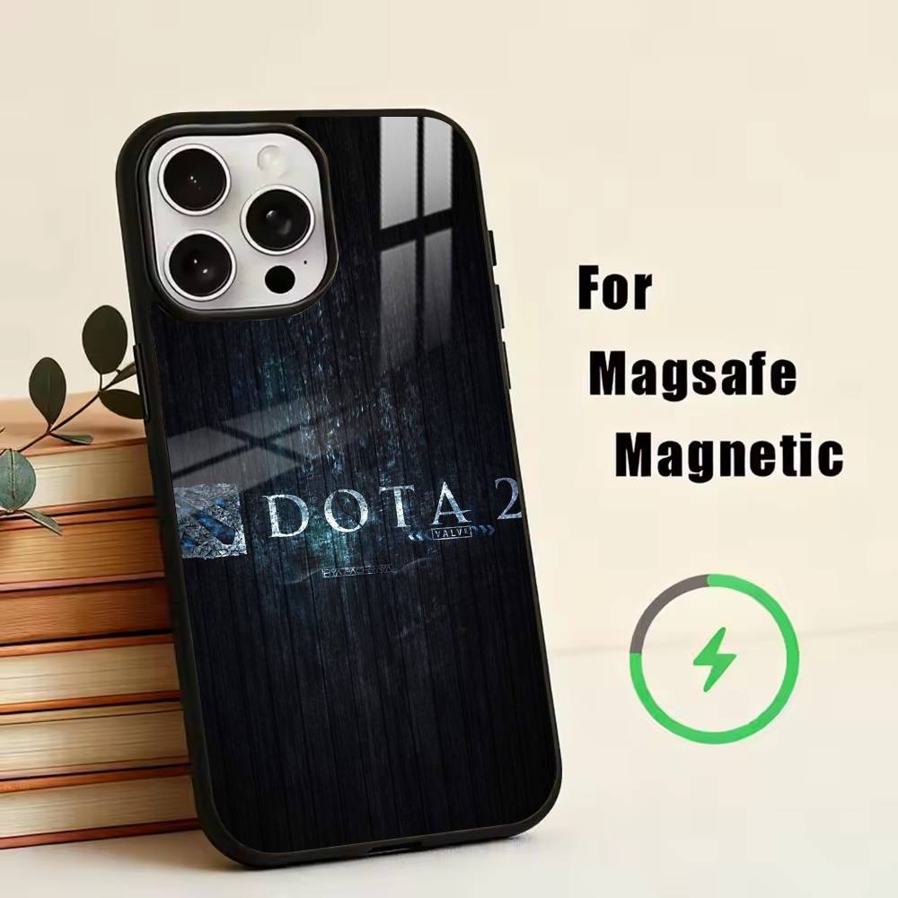 Игры D-Dota 2 Чехол для телефона для iPhone17,16,15,14,13,12,11 Plus,Pro Магнитный с беспроводной зарядкой Magsafe
