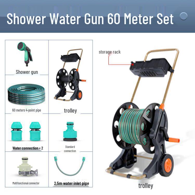 Садовый шланг высокого давления: Универсальный пистолет для полива и мойки автомобиля с выдвижной катушкой для садоводства и домашнего использования