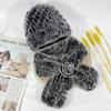 Women Winter Hats Scarf Set Floral Natural Rex Rabbit Fur Fuffy Warm Fashion Stylish Knitted Real Fur Outdoor Set Headwear