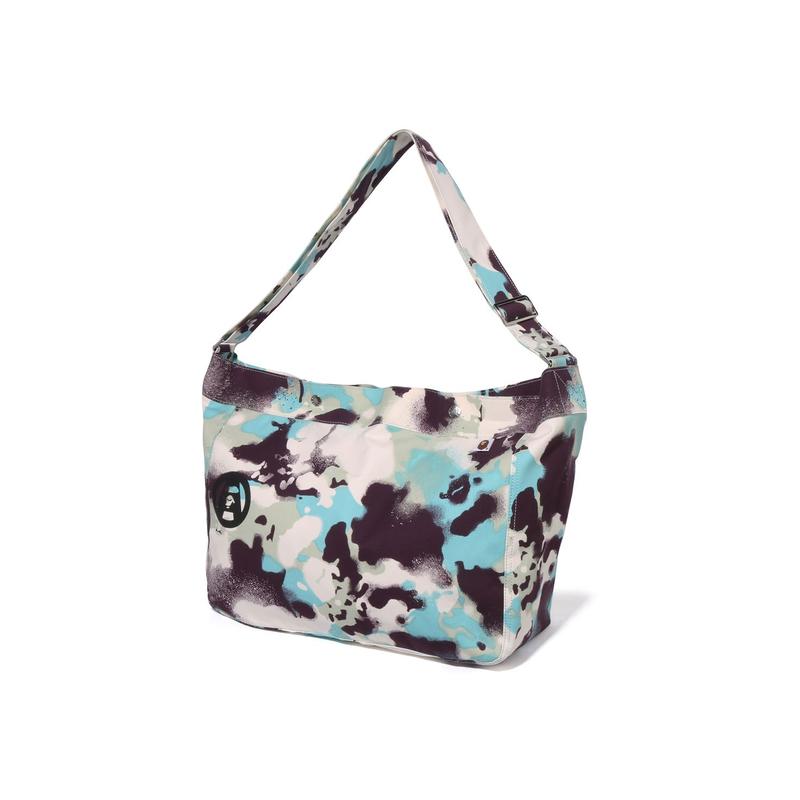 New A BATHING APE Cotton Crossbody Bag Unisex Green/Multicolor 0ZXBGM021891O