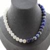 Stones and Minerals. Pakistani Lapis Lazuli Pearl Necklace 5A Quality + Moonstone 8 Necklace for Women, Men. Custom Size