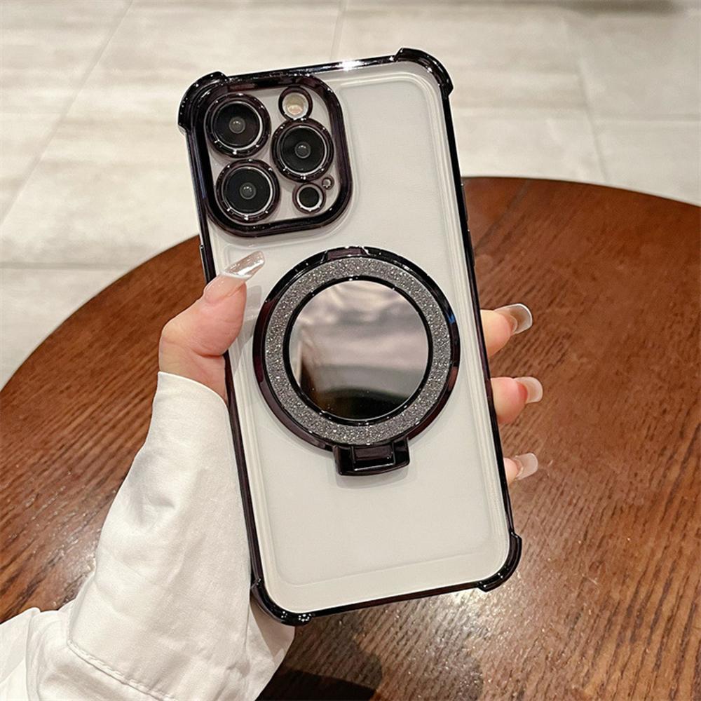 Чехол-держатель для зеркала с покрытием, мягкий силиконовый, четыре угла, воздушная подушка, противоударный, защитный чехол для Samsung Xiaomi Poco Redmi