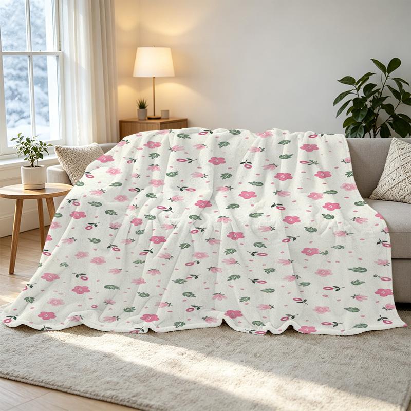 Soft Fleece Throw Blanket – Breathable Cozy Warm Plush, Charming Prints, Skin-Friendly for Home, Ideal for Halloween & Christmas
