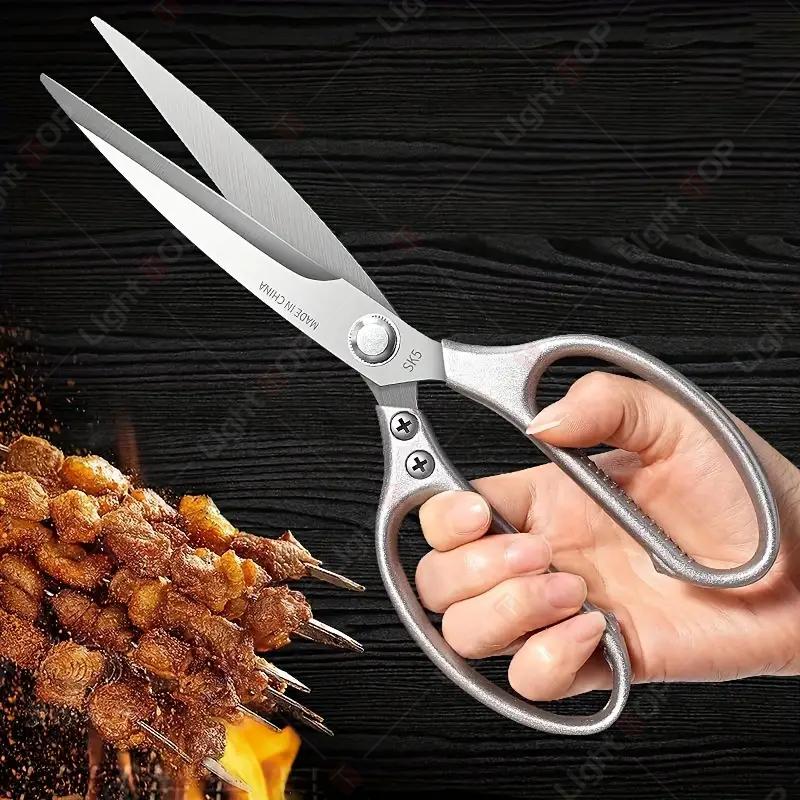 НОВЫЕ удлиненные кухонные ножницы из нержавеющей стали для куриных костей, многофункциональные ножницы для резки мяса и барбекю, кухонный нож