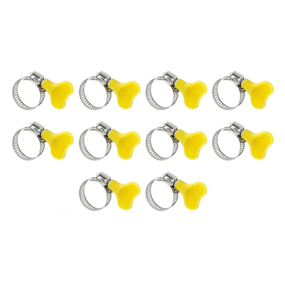 10 Pcs Powerful Fastener Stainless Steel Hose Clamp Adjustable Sealing Clamps Hose Clamp Gas Tube