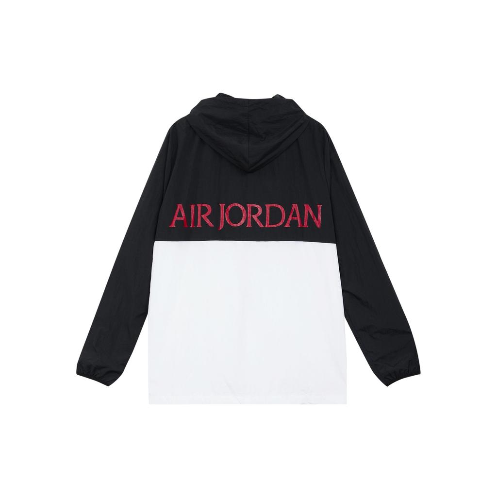 Air Jordan с логотипом Alphabet и цветными блоками, баскетбольная куртка с капюшоном, мужская куртка, черный, белый цвет CK2218-010