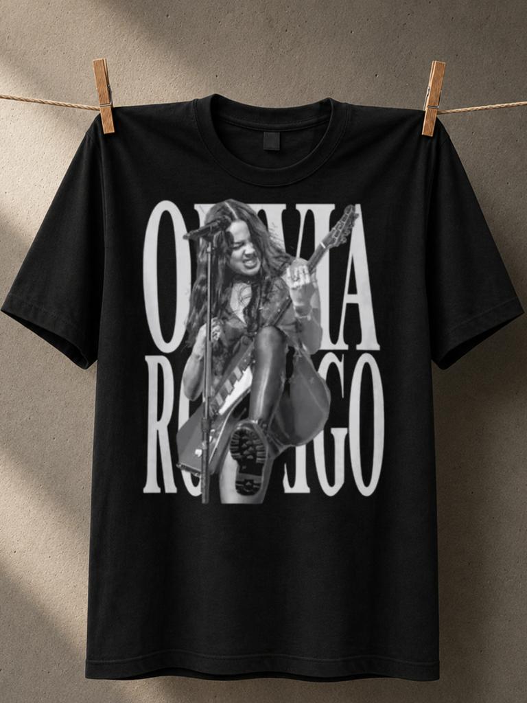 Guitar Perforunisexce Photo With Huge Vertical Letters And Bold Stage Energy Unisex All Unisex All Tshirt