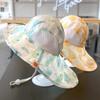 Children's Hat Summer Thin Sunshade Mesh Breathable Girls' Fisherman's Hat Large Eaves Sunscreen Women's Sun Shawl