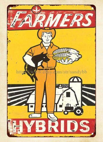 vintage garage home metal signs FARMERS HYBRIDS metal tin signAluminum