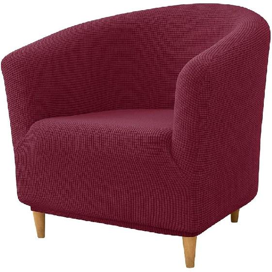 Чехол на клубное кресло, Эластичный клетчатый чехол на кресло-бочку, Съемные чехлы для кресла с подлокотниками, 1 предмет, Чехлы на кресло-бочку с эластичным низом для гостиной