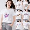 Модная женская футболка классического цвета с принтом бабочки, универсальная повседневная удобная футболка с круглым вырезом для пригородных поездок