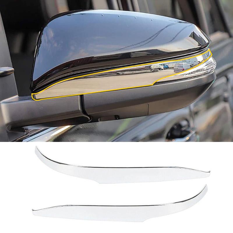 For LHD Toyota Highlander RAV4 2013-2018 ABS Chrome Side Rearview Mirror Strip Cover Door Wing Exterior Trim Adhesive Sticker