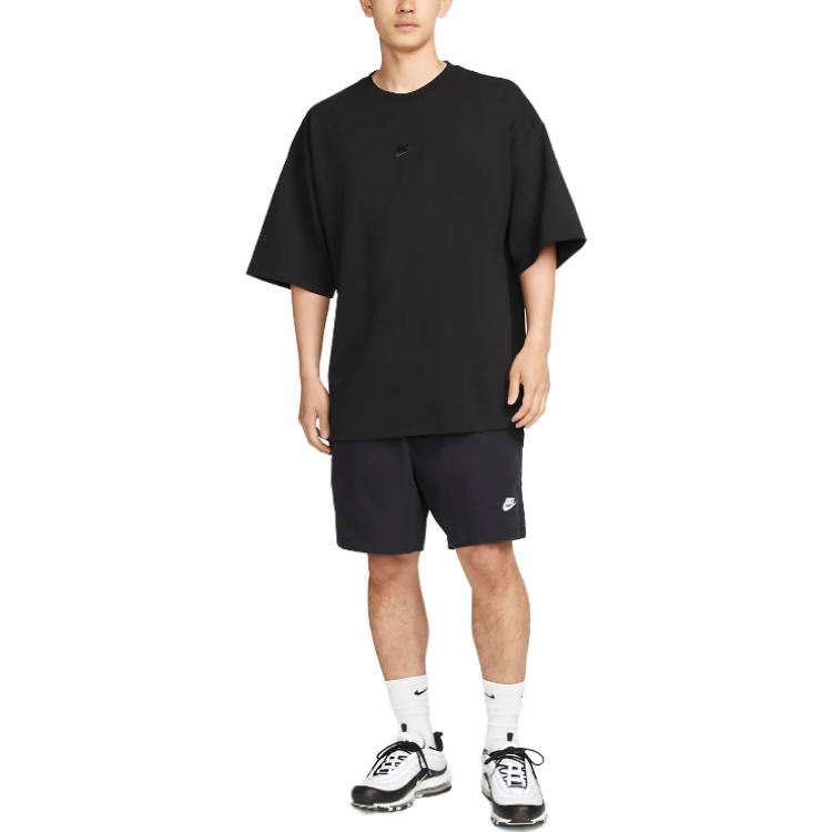 Nike Solid Color Logo Pullover Short Sleeve Crew Neck T-Shirt Men Tops Black FB9767-010