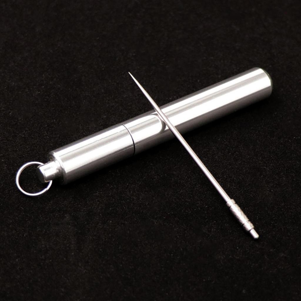 Портативная зубочистка из титанового сплава, металлическая зубочистка, креативный тубус для зубочисток из алюминиевого сплава, коробка для зубочисток