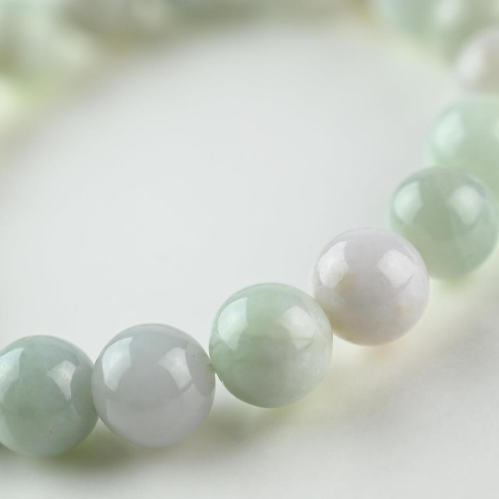 Eigado Настоящий жадеит Натуральный жадеит Май 10 мм Внутренний 17 см Браслет, Камень, Камень рождения, Бусины, Диаметр ок.