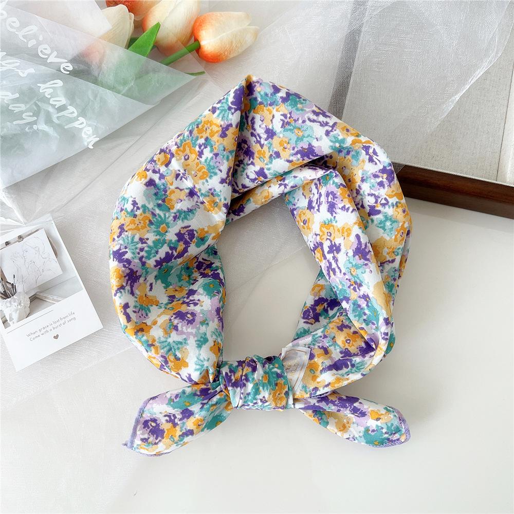 Маленький квадратный шарф из хлопка и льна, шелковый шарф, женский, весна и осень, новый стиль, художественный и универсальный, модный, темпераментный шарф-повязка на голову